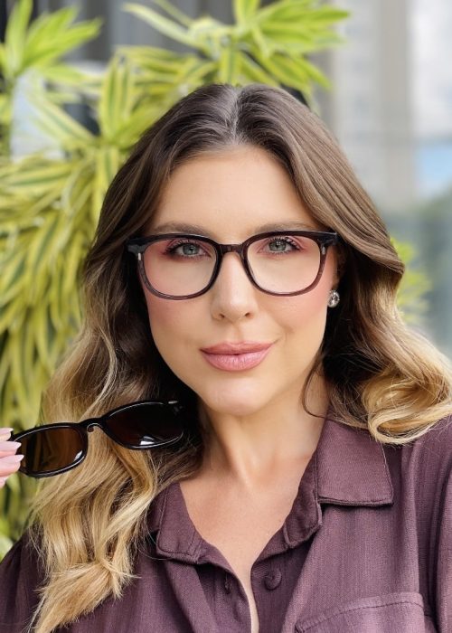 oticagriss oculos 2 em 1 clip on quadrado marrom 467