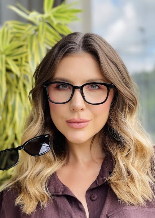 oticagriss oculos 2 em 1 clip on quadrado preto 467