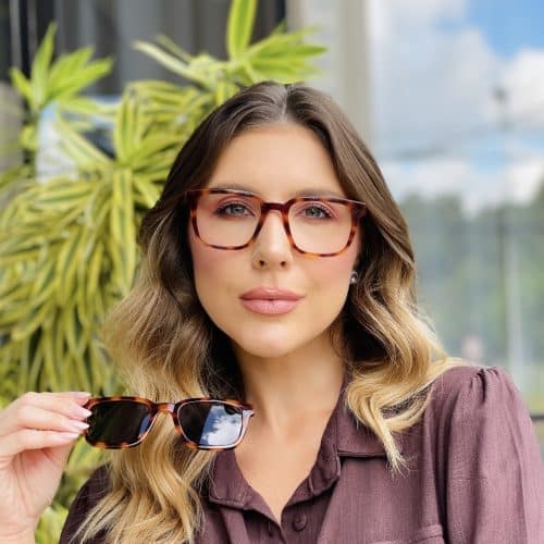 oticagriss oculos 2 em 1 clip on quadrado rajado 463