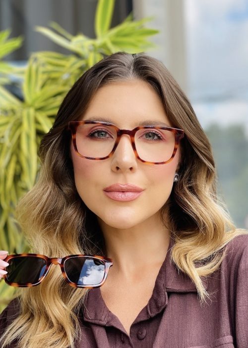 oticagriss oculos 2 em 1 clip on quadrado rajado 463