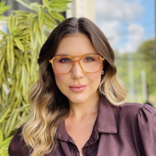 oticagriss oculos de grau feminino aviador caramelo 466