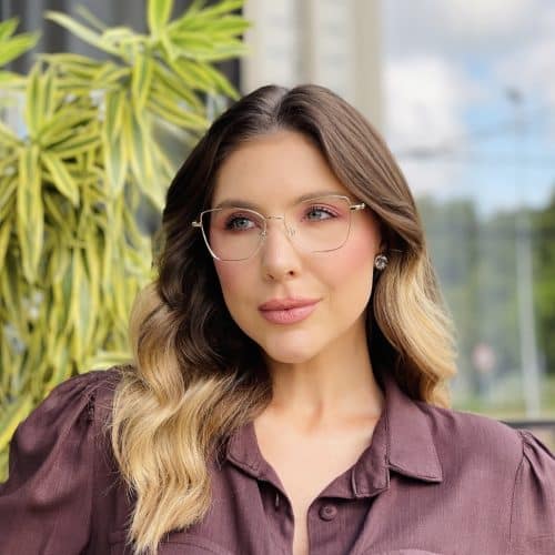 oticagriss oculos de grau feminino gatinho dourado 461 1