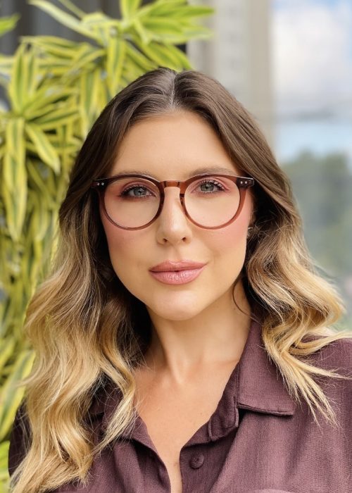 oticagriss oculos de grau feminino redondo marrom transparente 460