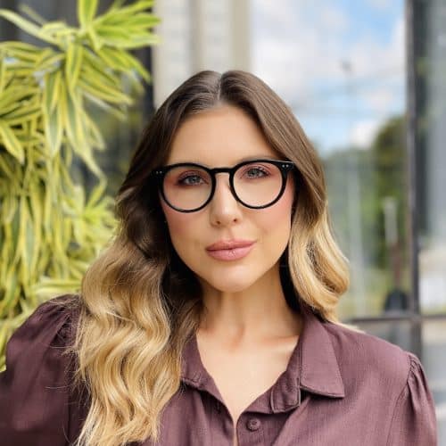 oticagriss oculos de grau feminino redondo preto 460