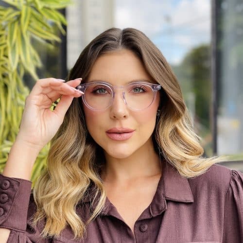 oticagriss oculos de grau feminino redondo transparente 460