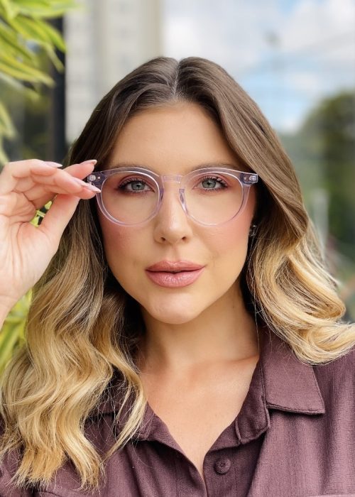 oticagriss oculos de grau feminino redondo transparente 460
