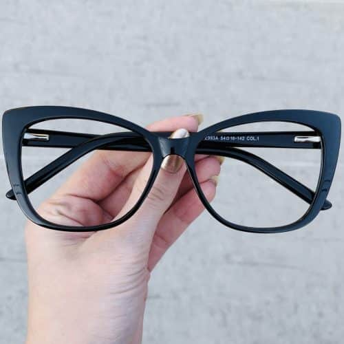 oticagriss oculos de grau feminino gatinho preto 468