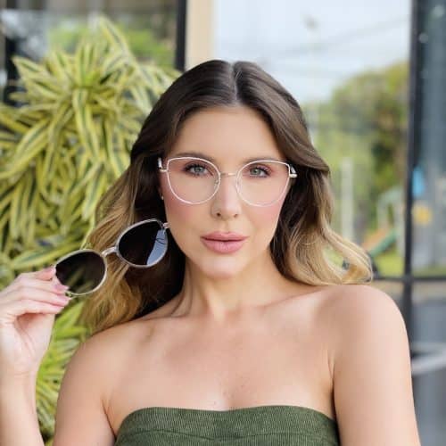 oticagriss oculos 2 em 1 clip on gatinho branco 475