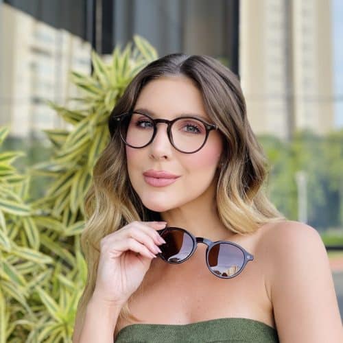 oticagriss oculos clip on 2 em 1 redondo marrom 477
