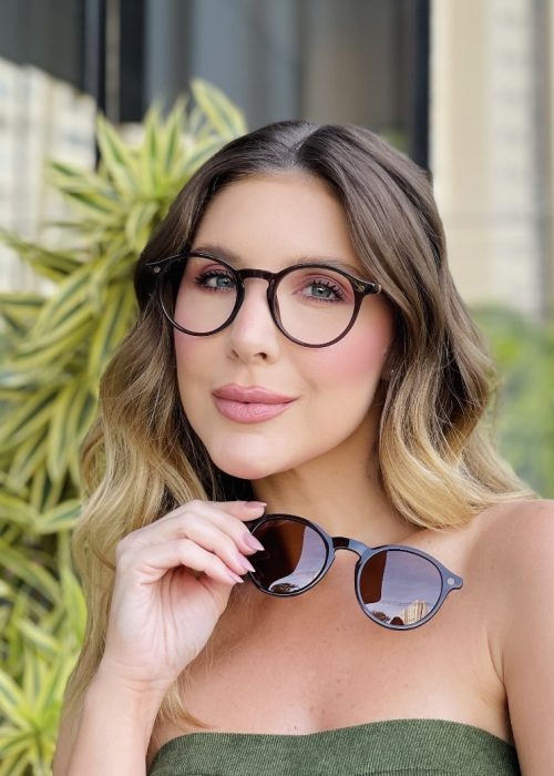 oticagriss oculos clip on 2 em 1 redondo marrom 477