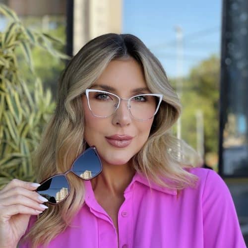 oticagriss oculos 2 em 1 clip on gatinho branco 483