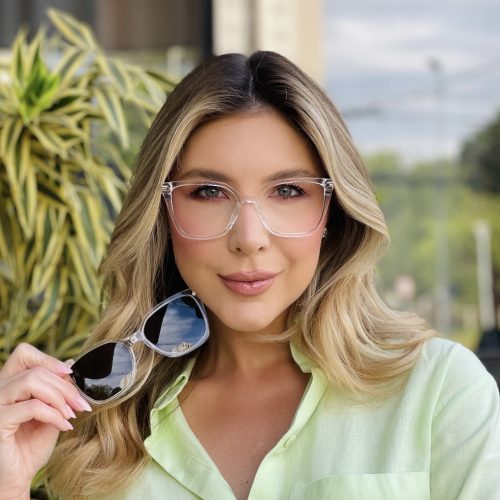 oticagriss oculos clip on 2 em 1 gatinho transparente 489