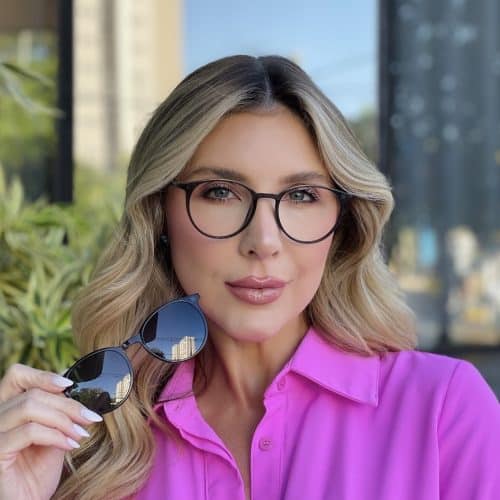 oticagriss oculos clip on 2 em 1 redondo cinza 241