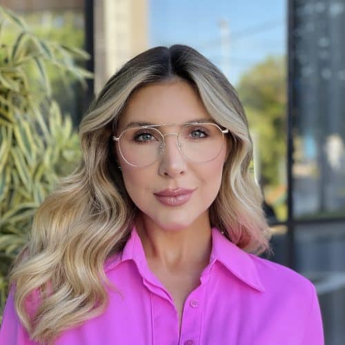 oticagriss oculos de grau feminino aviador dourado 482
