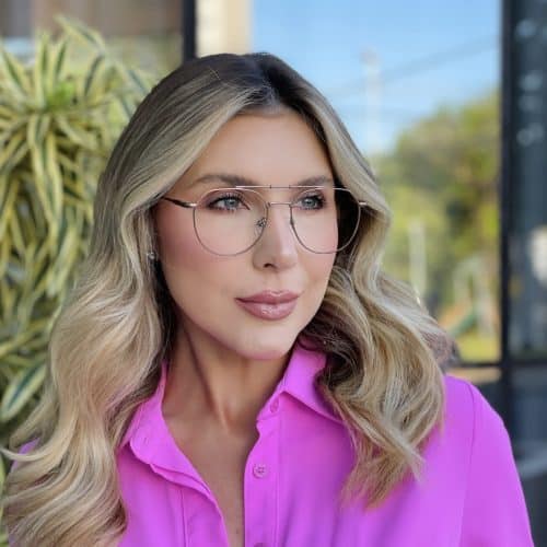 oticagriss oculos de grau feminino aviador marrom 482 1