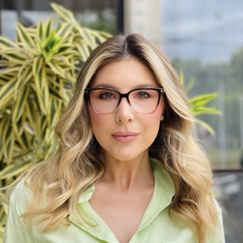 oticagriss oculos de grau feminino quadrado marrom degrade 492