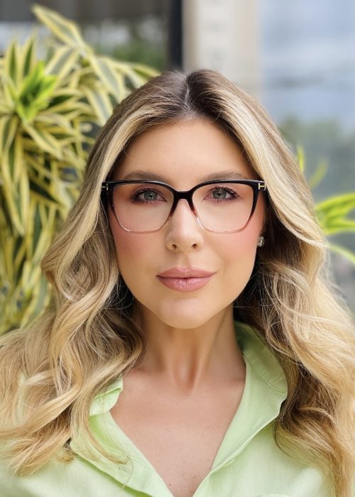 oticagriss oculos de grau feminino quadrado marrom degrade 492