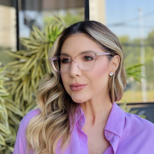 oticagriss oculos de grau feminino quadrado rose transparente 492 1