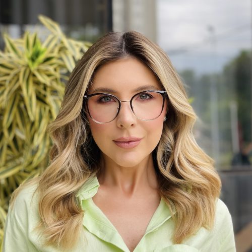 oticagriss oculos de grau feminino redondo marrom degrade 486