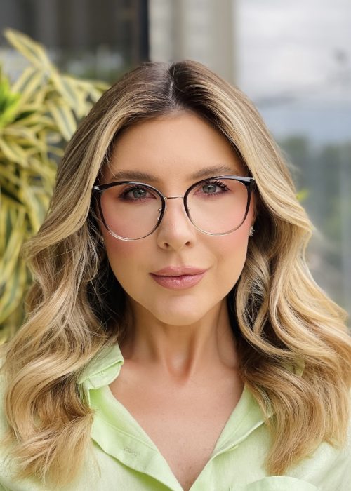 oticagriss oculos de grau feminino redondo marrom degrade 486
