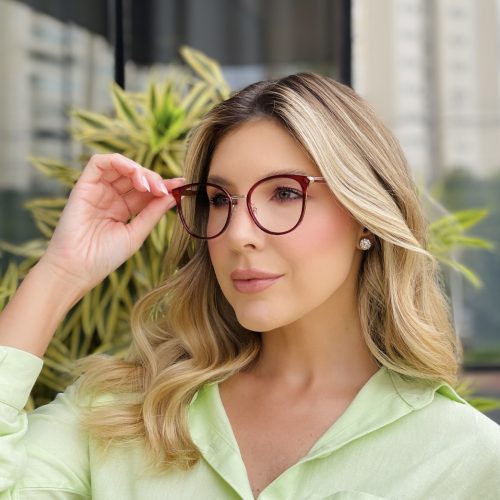 oticagriss oculos de grau feminino redondo vermelho 486 1