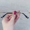 oticagriss oculos de grau feminino hexagonal dourado 491 3