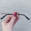 oticagriss oculos de grau feminino hexagonal rose 491 2 0 3